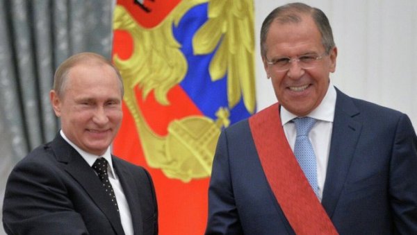 ЗА ИЗУЗЕТНЕ ЗАСЛУГЕ ПРЕД ОТАЏБИНОМ: Путин уручио највиши руски орден Лаврову ЗА ИЗУЗЕТНЕ ЗАСЛУГЕ ПРЕД ОТАЏБИНОМ: Путин уручио највиши руски орден Лаврову